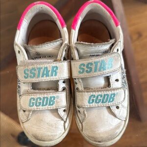 Golden Goose Kids White and Pink Sneakers